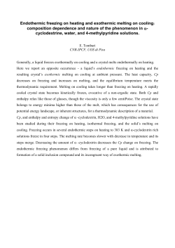 Endothermic freezing on heating and exothermic melting on cooling