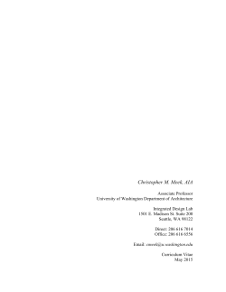Christopher M. Meek, AIA - University of Washington