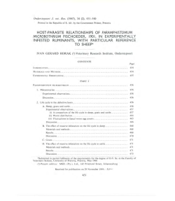 host-parasite relationships of paramphistomum microbothrium