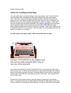 Advice for teaching keyboarding