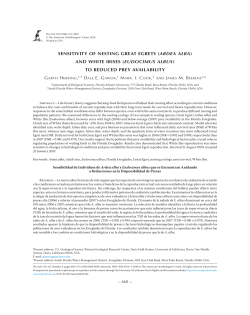 sensitivity of nesting great egrets (ardea alba) and white ibises