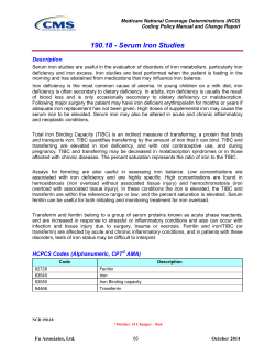 Serum Iron Studies - Health Network Laboratories