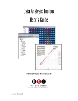 Data Analysis Toolbox User`s Guide