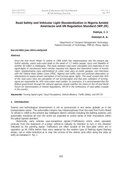 165 Road Safety and Vehicular Light Standardization in Nigeria