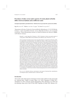 Prevalence of alien versus native species of woody plants