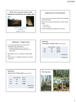 Measuring White Pine Log and Lumber Yields - SUNY-ESF
