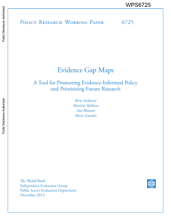 Evidence Gap Maps - World bank documents