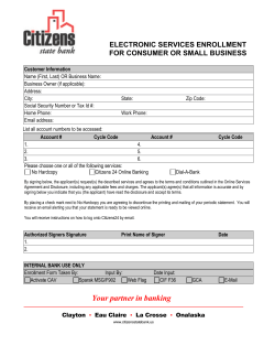 electronic services enrollment for consumer or