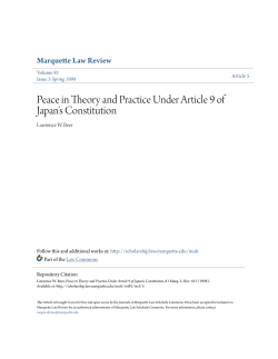 Peace in Theory and Practice Under Article 9 of Japan`s Constitution