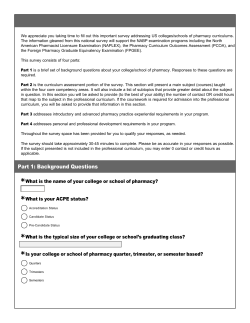 2015 Curricular Survey - National Association of Boards of Pharmacy