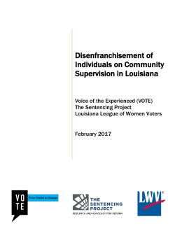 Disenfranchisement of People on Community - VOTE-NOLA