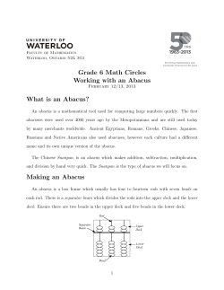 Grade 6 Math Circles Working with an Abacus What is an