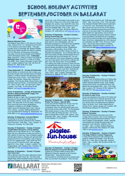 school holiday activities september/october in ballarat