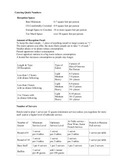 Catering Quick Numbers