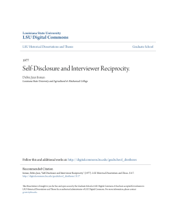 Self-Disclosure and Interviewer Reciprocity.