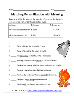 Matching Personification with Meaning