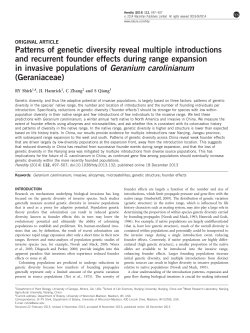 Patterns of genetic diversity reveal multiple introductions