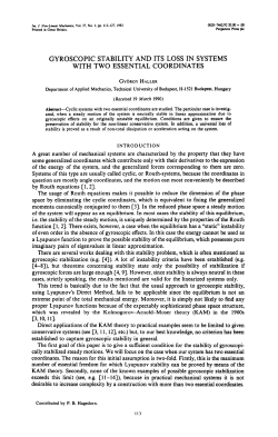 gyroscopic stability and its loss in systems with two essential