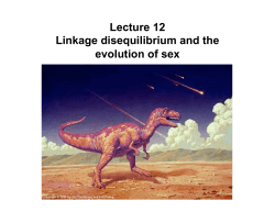 Lecture 12 Linkage disequilibrium and the evolution of sex