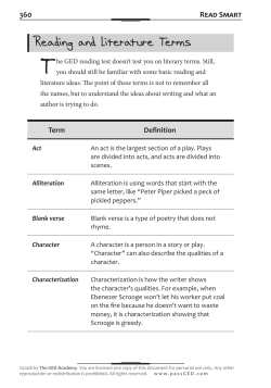 Reading and Literature Terms