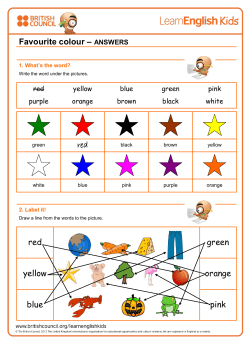 Favourite colour &ndash; ANSWERS red red green yellow orange blue pink
