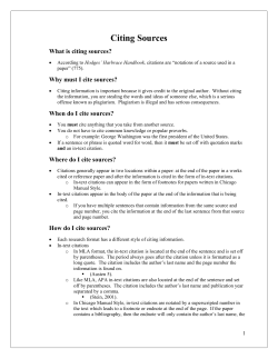Citing Sources - University of Evansville