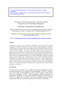 An analysis of the delayed response to Hurricane Katrina through