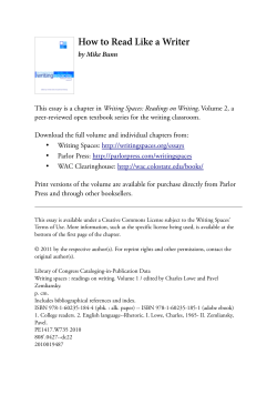 How to Read Like a Writer