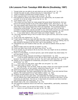 Life Lessons From Tuesdays With Morrie