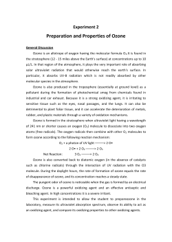 Experiment 2 Preparation and Properties of Ozone