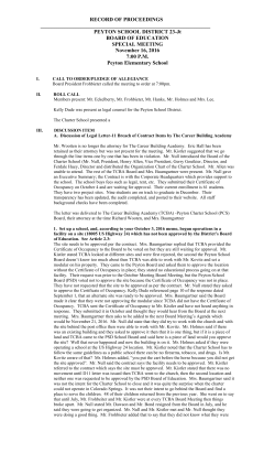 RECORD OF PROCEEDINGS PEYTON SCHOOL DISTRICT 23