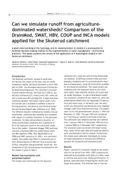 Can we simulate runoff from agriculture