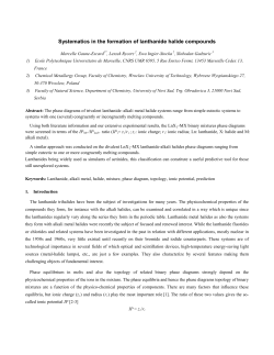 Systematics in the formation of lanthanide halide compounds