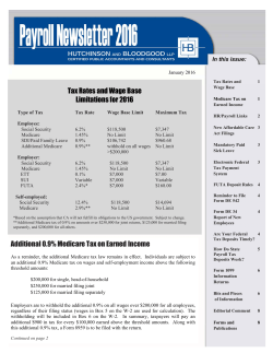 Additional 0.9% Medicare Tax on Earned Income Tax Rates and
