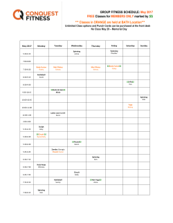 Class Schedule - Conquest Fitness