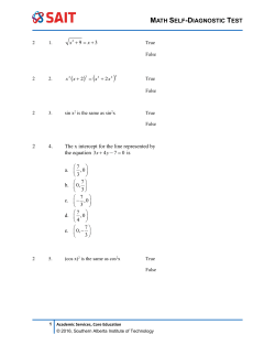 math self-diagnostic test