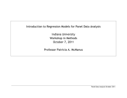 Introduction to Regression Models for Panel Data Analysis Indiana