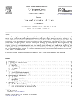 Food oral processing&mdash;A review