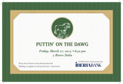 Friday, March 27, 2015 • 6:30 pm 5 Rivers Delta - UMS