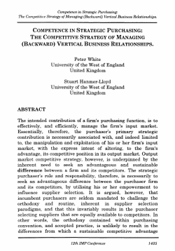 competence in strategic purchasing