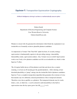 Equivoe-‐T: Transposition Equivocation Cryptography