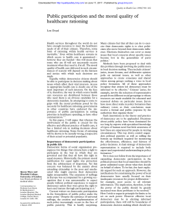 Public participation and the moral quality of healthcare rationing