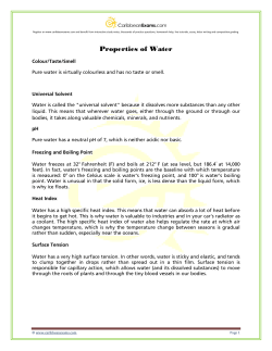 Properties of Water