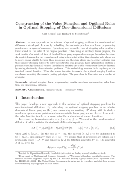 Construction of the Value Function and Optimal