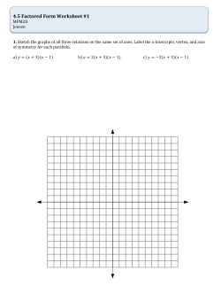 4.5 Factored Form Worksheet #1