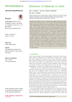 Maintenance of biodiversity on islands