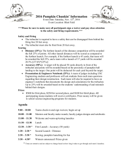 2016 Pumpkin Chunkin` Information