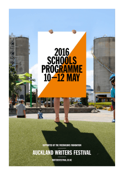 2016 SCHOOLS PROGRAMME 10–12 MAY