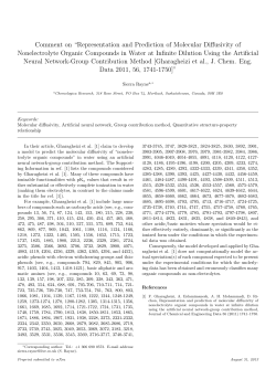 Comment on &ldquo;Representation and Prediction of Molecular