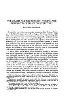 The Courts and the Robinson-Patman Act